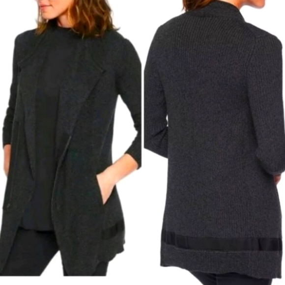 Athleta Sentinel Thermolite charcoal/Heather Grey zip cardigan coat - Picture 3 of 12